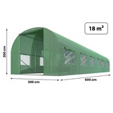 Kweektunnel - 6x3x2 meter - groen