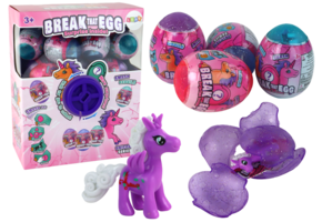 Eenhoorn eieren speelgoed - glitter - 12 delig