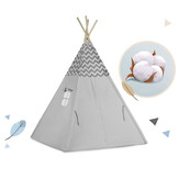 Kinder tipi tent - met lichtjes - grijs - 120x120x165 cm