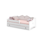 Kinderbed - roze wit - met lade - 160x80cm - incl. matras