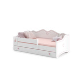 Kinderbed - roze wit - met lade - 160x80 cm - incl. matras