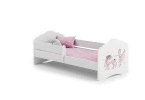 Kinderbed - met hekje - 140x70 - met matras - prinses & eenhoorn