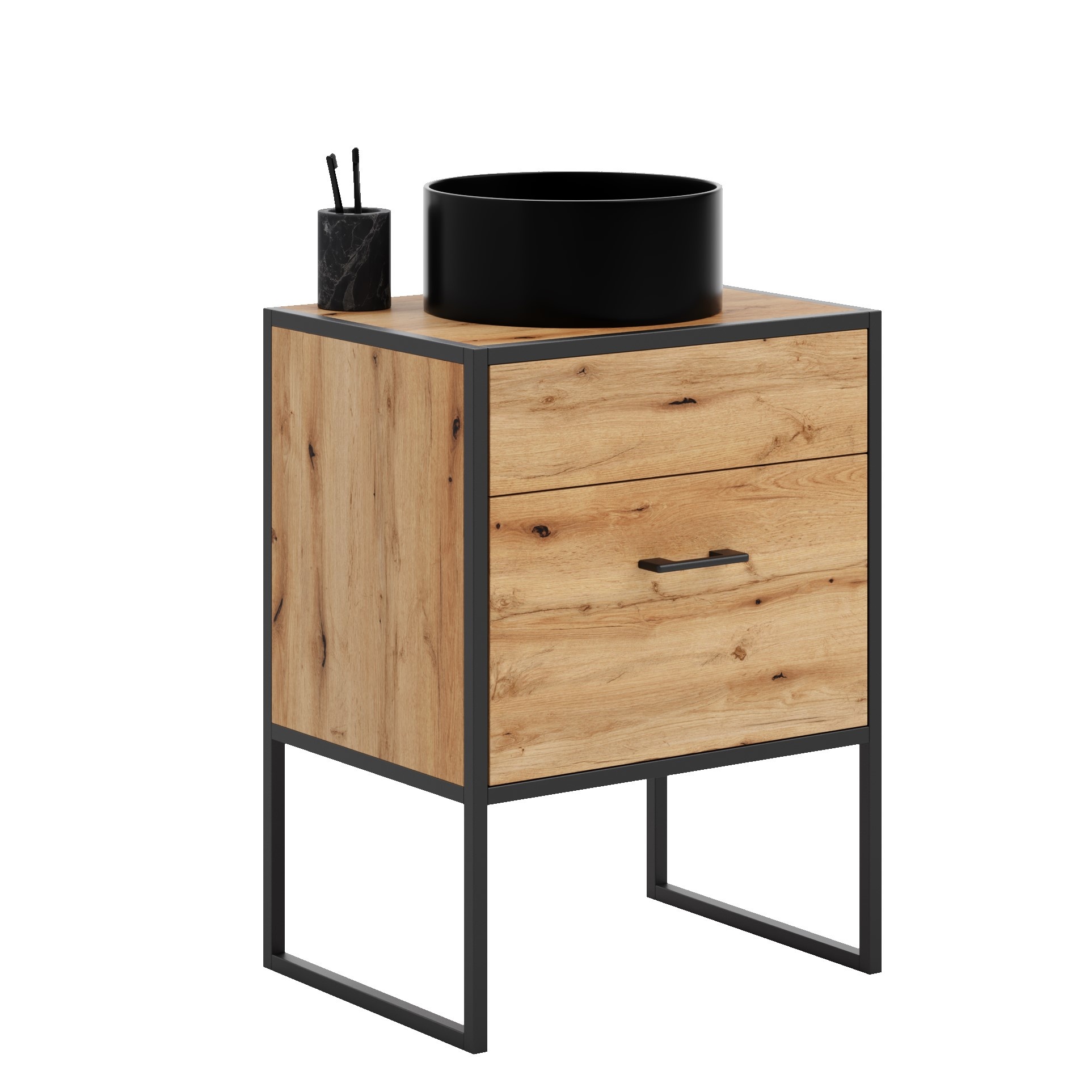 Badkamermeubel hout - AURA - laag - [lengte]x[breedte]x[hoogte]cm