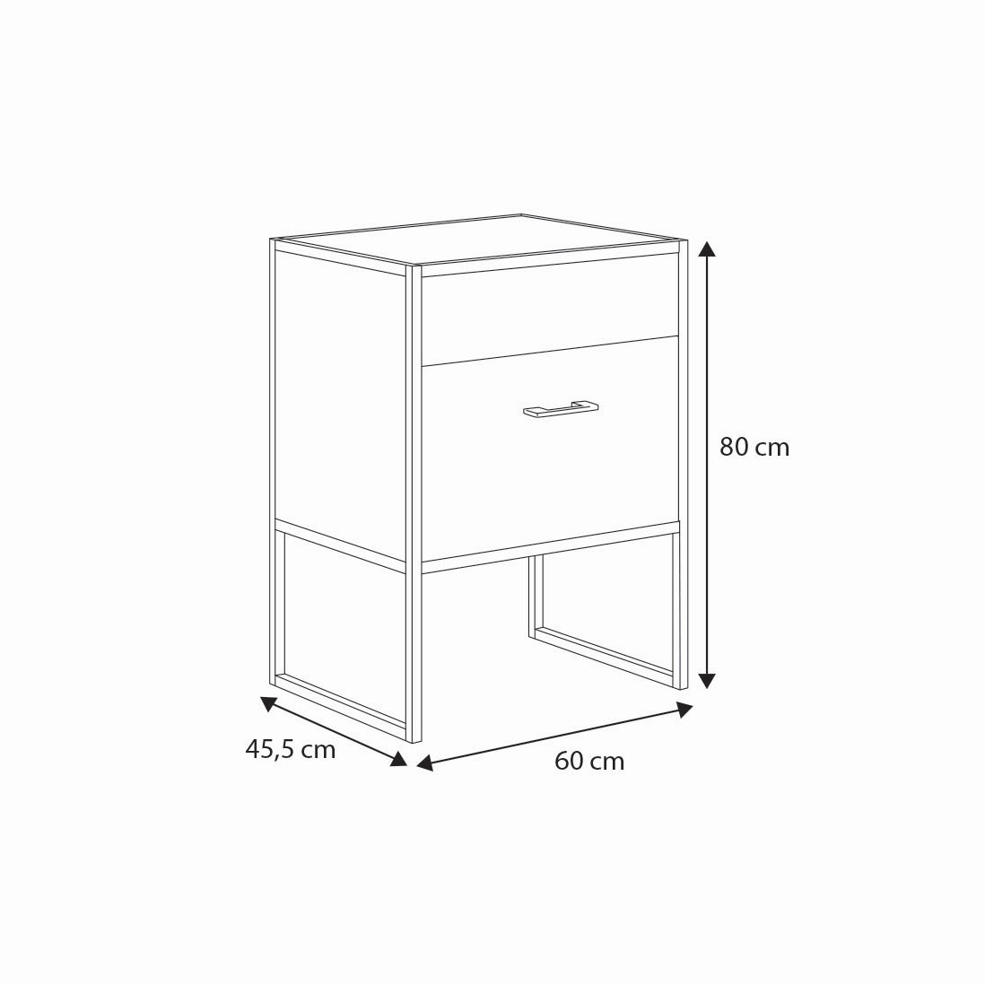 Badkamermeubel hout - AURA - laag - [lengte]x[breedte]x[hoogte]cm