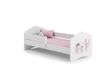 Kinderbed met matras & hek - fee & eenhoorn - 160x80 cm