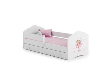 Kinderbed - met matras & lade & hekje - 140x70 cm - fee thema