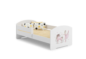 Kinderbed - met matras & hekje - 160x80 cm - eenhoorn & fee