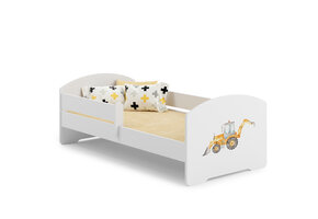 Kinderbed - met hek en matras - 160x80 cm - tractor thema