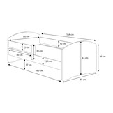 Kinderbed met lade - incl. matras - 160x80cm - fee thema