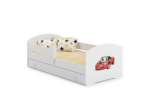 Kinderbed met lade - 160x80 - incl hek & matras - race auto