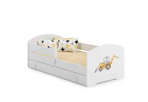 Kinderbed - tractor thema - met lade - 160x80 cm - met matras