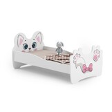 Kinderbed - roze poes - 160x80 cm - met matras