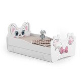 Kinderbed - katten thema - 140x70 - met lade & matras