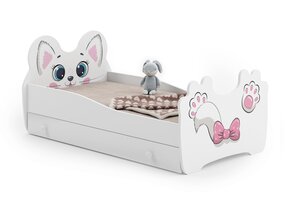 Kinderbed - katten thema - 140x70 - met lade & matras