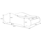 Kinderbed - rode auto - 160x80 cm - met matras