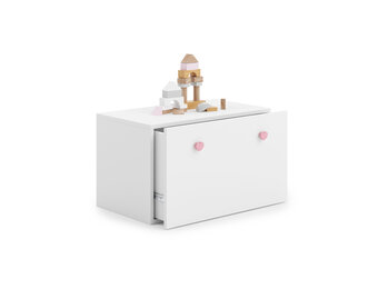 Speelgoedkist - Inga - 41,6x41,6x70,6 cm - wit roze