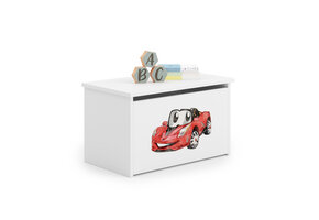Speelgoedkist - cars thema - hout - 42x40x73 cm