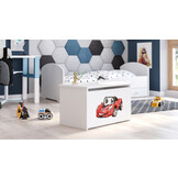 Speelgoedkist - cars thema - hout - 42x40x73 cm
