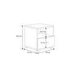 Nachtkastje Emi - 40,5x37x40 cm - wit