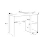 Klein bureau - grijs - 120x60x75 cm