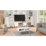 Scandinavische boekenkast - wit - 90x40x116 cm