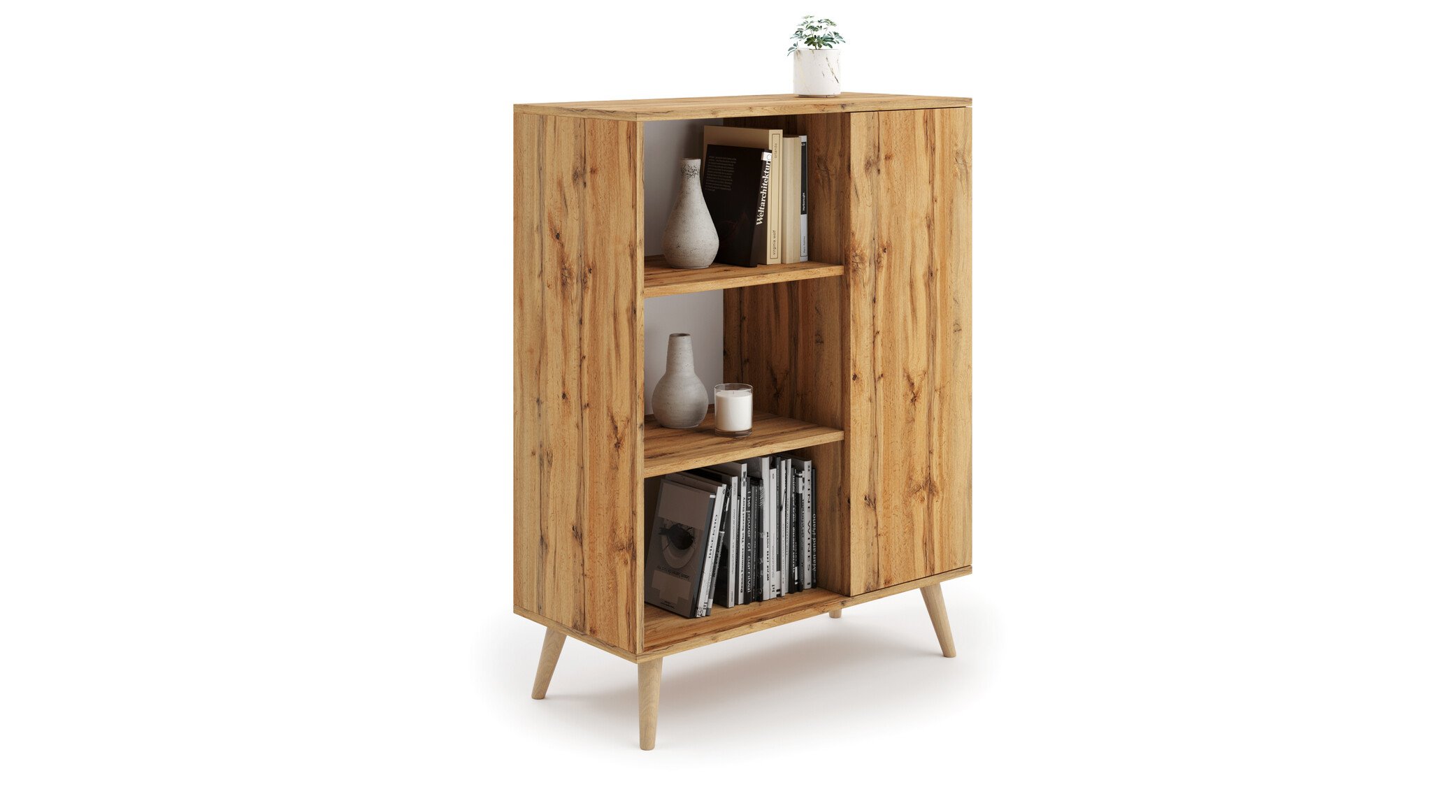 Houten boekenkast - 90x40x116 cm - bruin