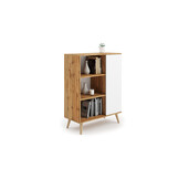 Houten boekenkast - 90x40x116 cm - bruin wit