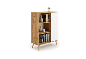 Houten boekenkast - 90x40x116 cm - bruin wit