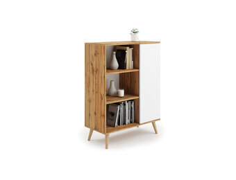 Houten boekenkast - 90x40x116 cm - bruin wit
