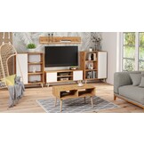 Houten boekenkast - 90x40x116 cm - bruin wit