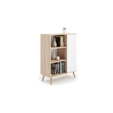Scandinavische boekenkast - bruin wit - 90x40x116 cm