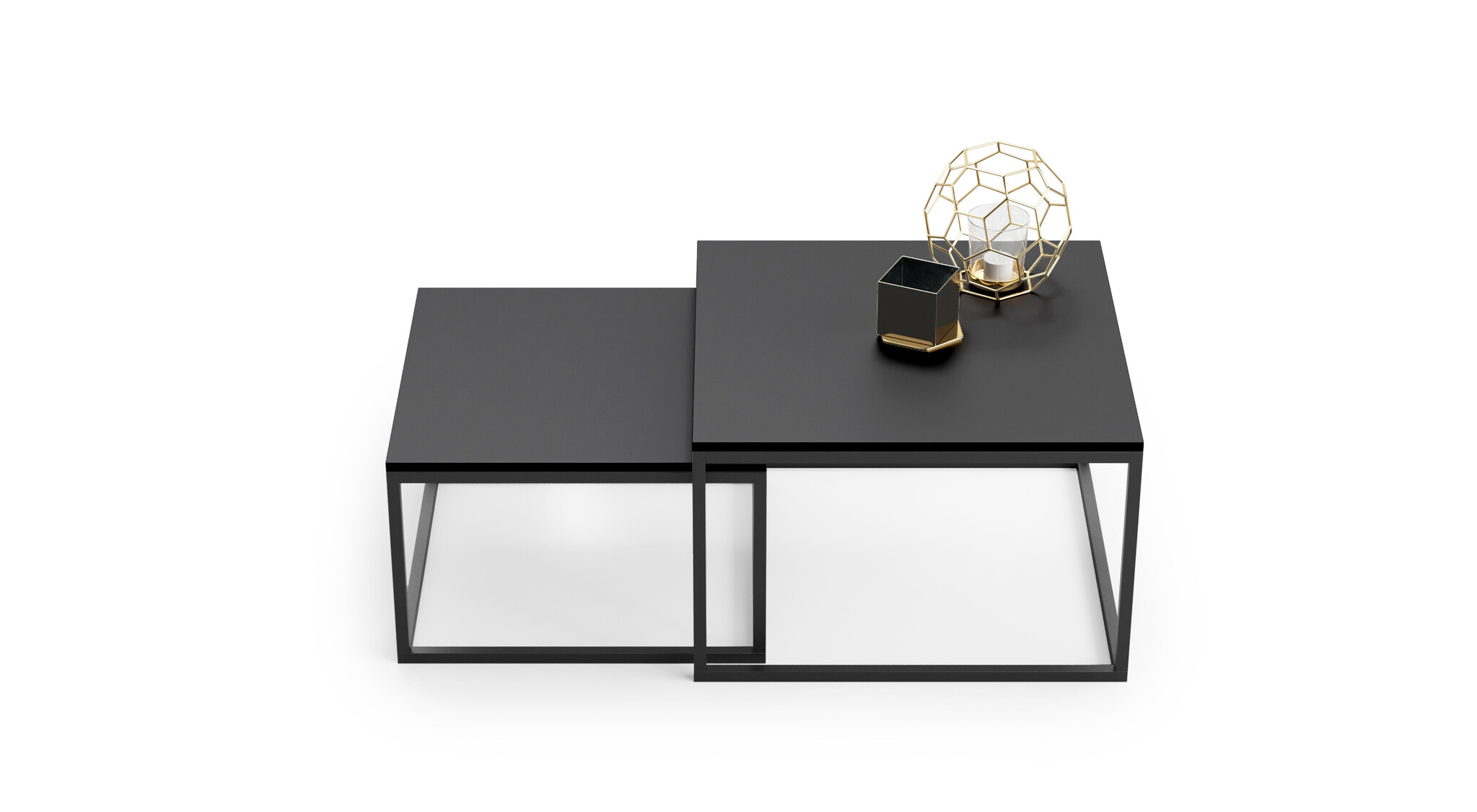 Industriële salontafel set - Loft stijl - zwart