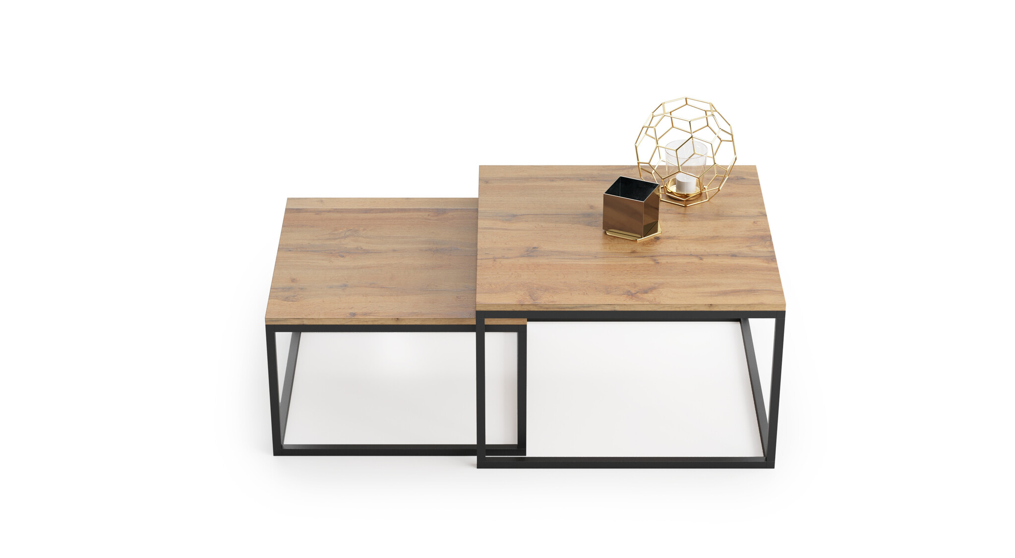 Industriële salontafel set - Loft stijl - bruin