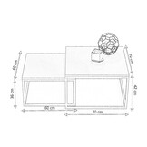 Industriële salontafel set - Loft stijl - bruin