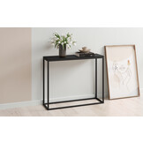 Zijtafel - 100x30x80 cm - zwart- stalen frame