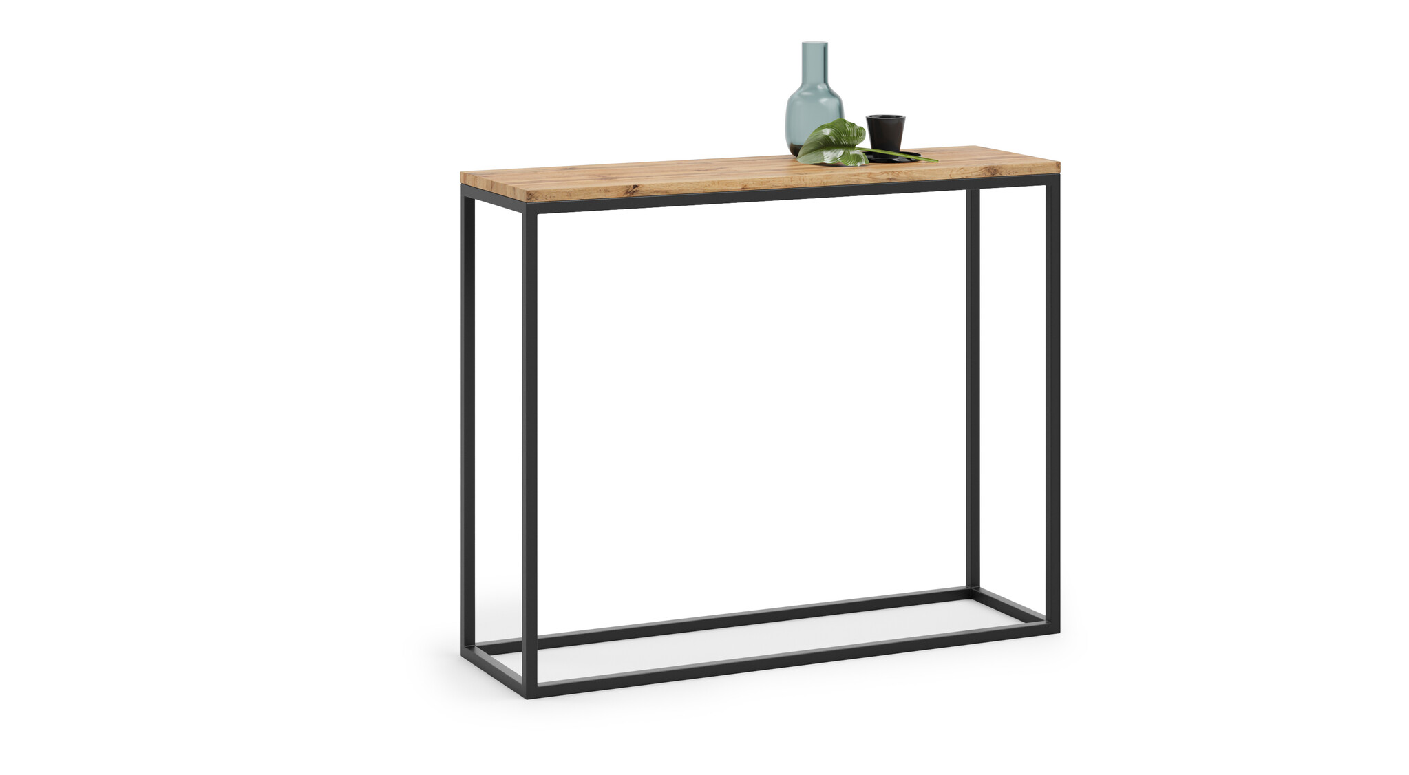 Industriële sidetable - hout & metaal - 100x80x30 cm