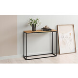 Industriële sidetable - hout & metaal - 100x80x30 cm