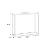 Industriële sidetable - hout & metaal - 100x80x30 cm