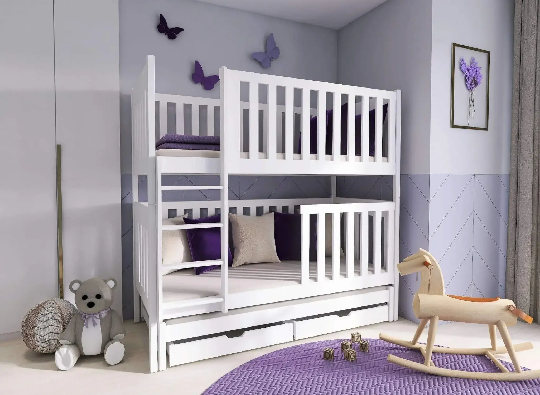 Wit stapelbed - 80x180 cm - 179 cm hoog