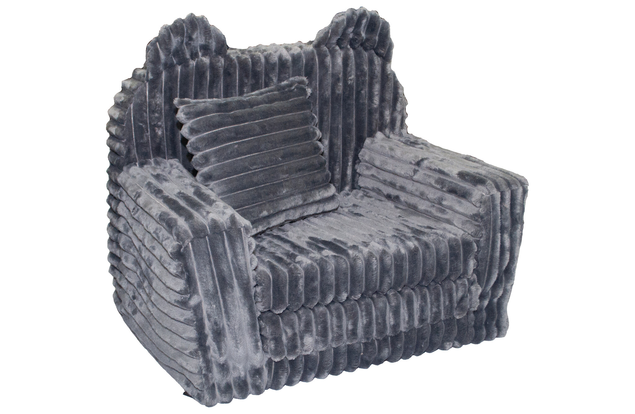 Kinderfauteuil - slaapbankje - corduroy - 51x40x41cm - grijs