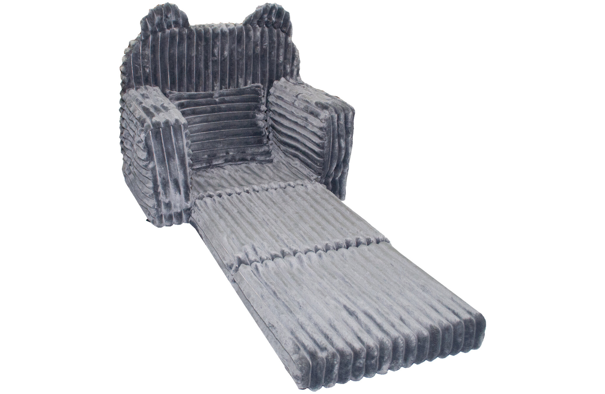 Kinderfauteuil - slaapbankje - corduroy - 51x40x41cm - grijs