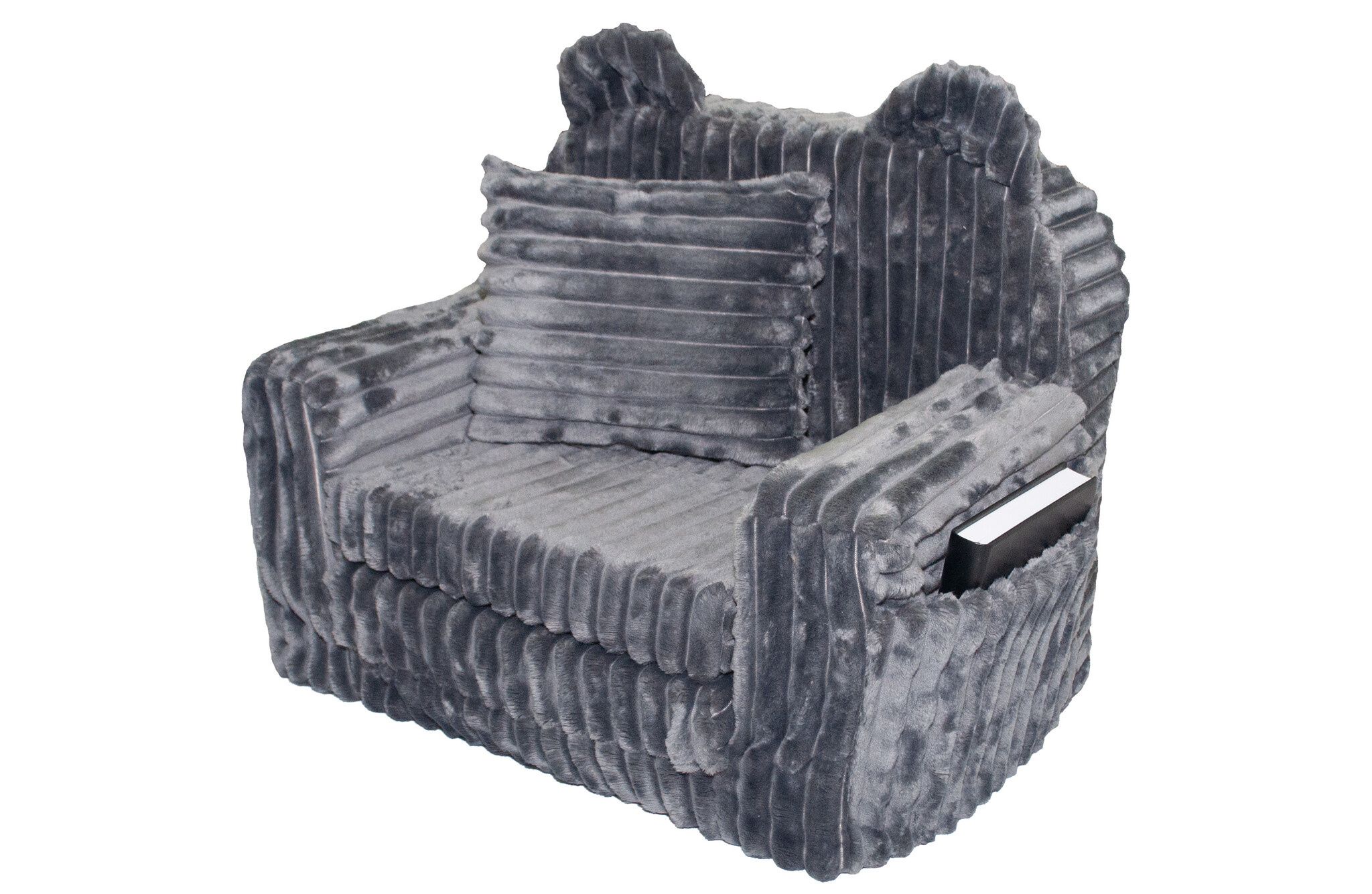 Kinderfauteuil - slaapbankje - corduroy - 51x40x41cm - grijs