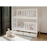 Stapelbed EMILKA - 90x200 cm - te splitsen tot 2 bedden - wit