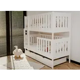 Stapelbed EMILKA - 90x200 cm - te splitsen tot 2 bedden - wit