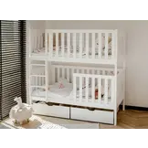 Stapelbed EMILKA - 90x200 cm - te splitsen tot 2 bedden - wit