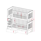 Stapelbed EMILKA - 90x200 cm - te splitsen tot 2 bedden - wit