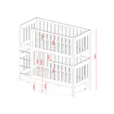 Stapelbed EMILKA - 90x200 cm - te splitsen tot 2 bedden - wit