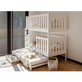 Stapelbed EMILKA - 90x200 cm - 3 persoons - wit