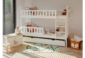 Stapelbed IGNAS - 90x200 cm - te splitsen tot 2 bedden - wit