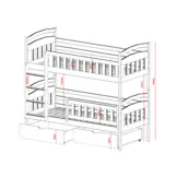 Stapelbed IGNAS - 90x200 cm - te splitsen tot 2 bedden - wit